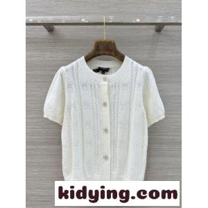 リボン 透かし編み 半袖ニットカーディガン シャネル コピーブランド ニット コピー 合わせやすいkid26umuSfq
