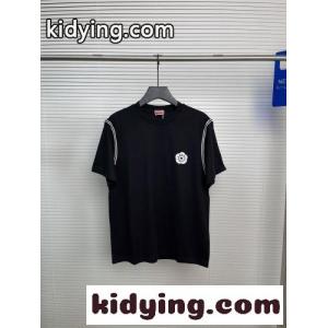 カジュアル コットン 半袖Tシャツ ケンゾー Tシャツ コピー ブラックkid26aeiOra