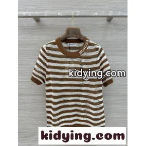 モンクレール ブランド コピー Tシャツ 偽物 爽やか ロゴ刺繍 ボーダー サマーニット プルオーバーkid26jOv0be
